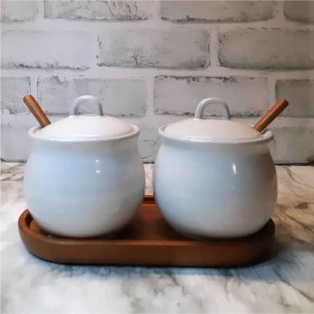 5-Piece Flared Brim Stoneware Salt & Pepper Cellar Set - Hearth & Hand Magnolia